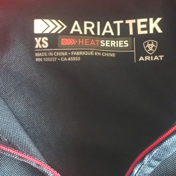 Ariat Tek heatseries women’s XS spellout 1/4 zip navy/red equestrian riding mesh - Picture 7 of 10